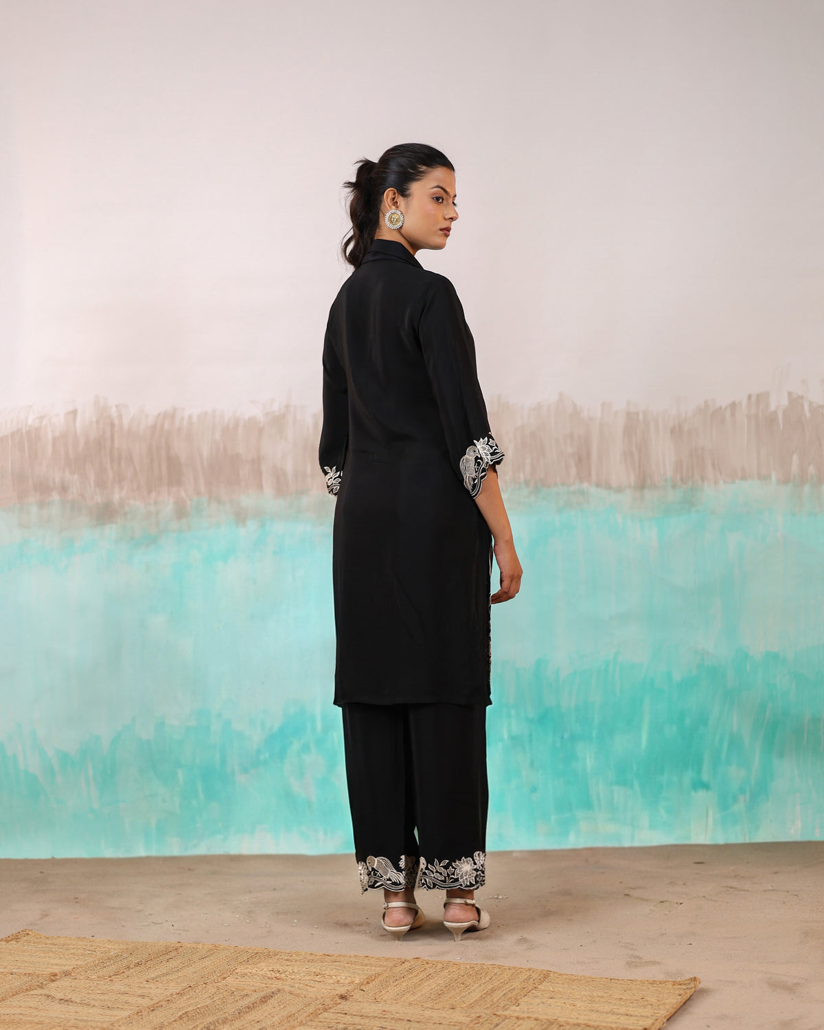 chic black chinnon co ord set