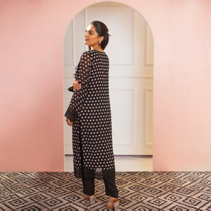 midnight polka a line ensemble 3 piece suit set