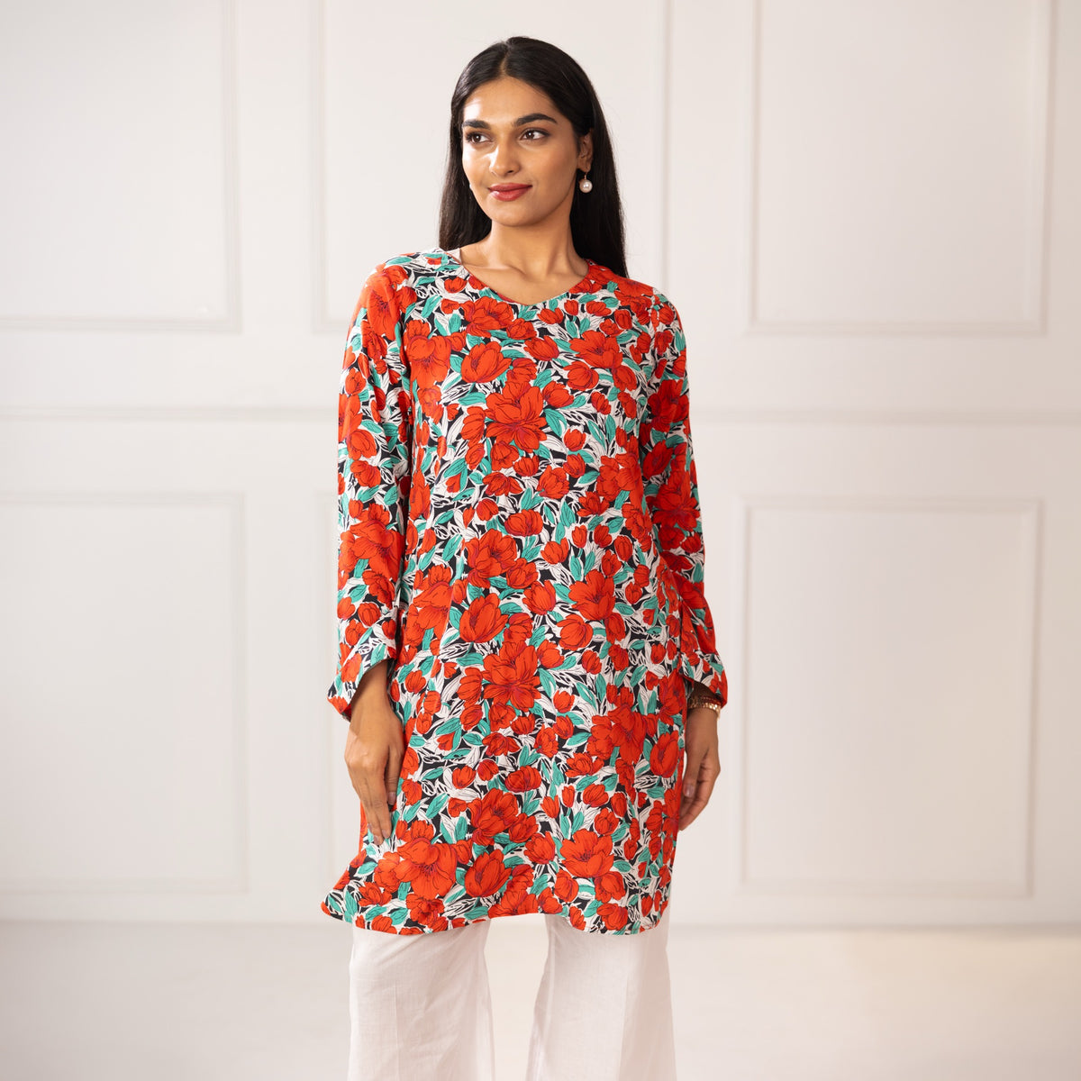 crimson blossom print set