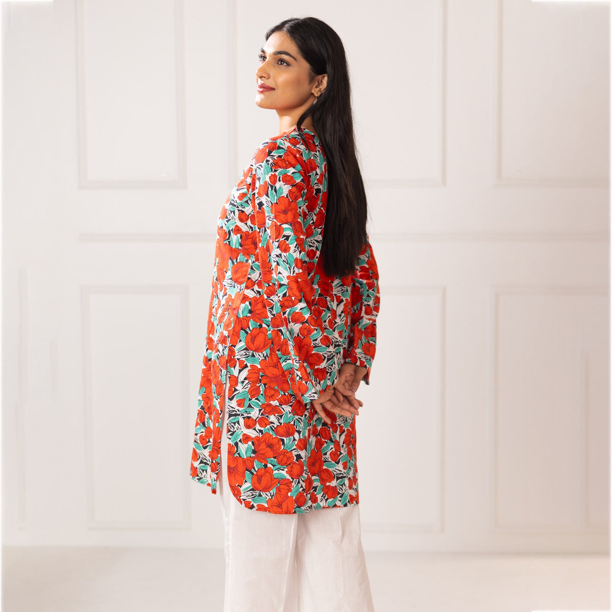 crimson blossom print set