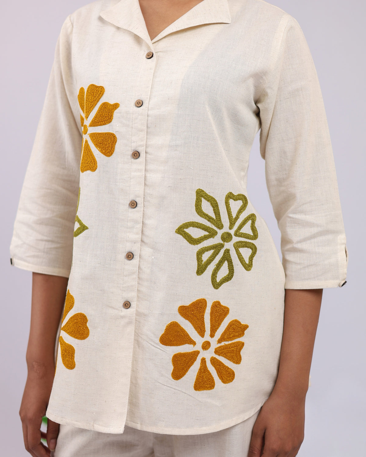 off white cotton linen 2 piece set