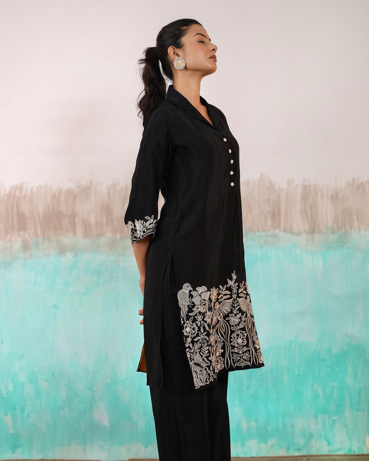 chic black chinnon co ord set